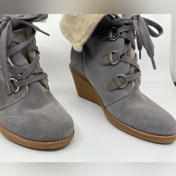 Cole Haan Waterproof Shearling Wedge Booties size 7B - Picture 5 of 16